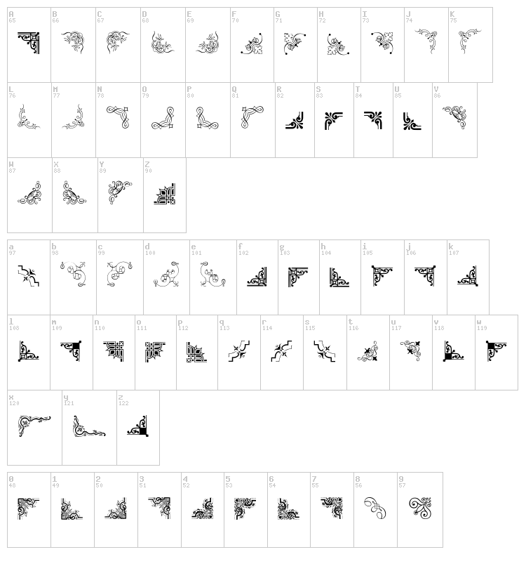 CornPop Three font map